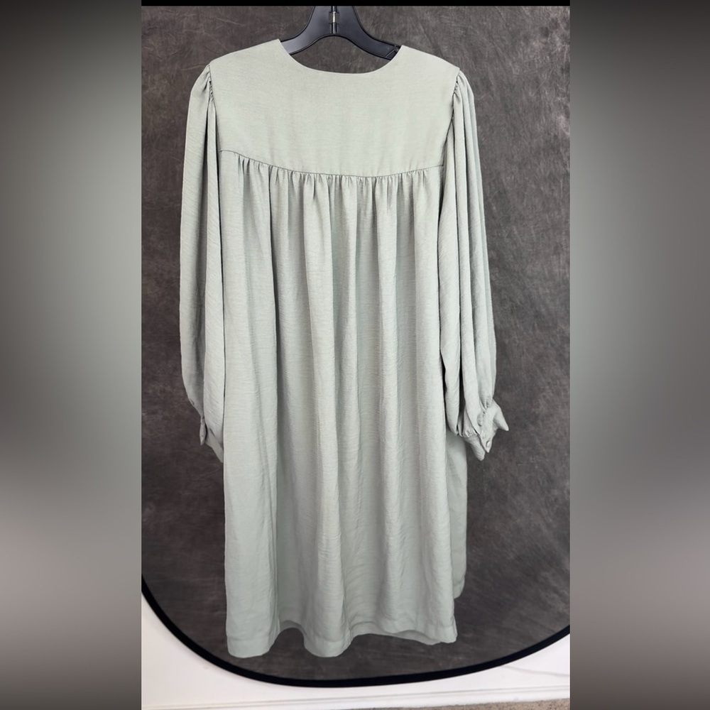 Prologue Sage Green V-Neck Long Sleeve Dress | Size L - Picture 4 of 9